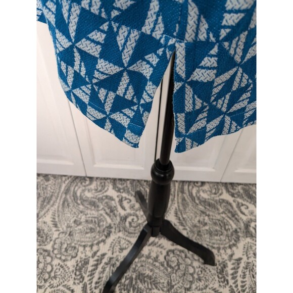 Soft Surroundings Narah Top Women's sz L Geometric Print 3/4 Sleeve Retro V-Neck - Picture 5 of 10